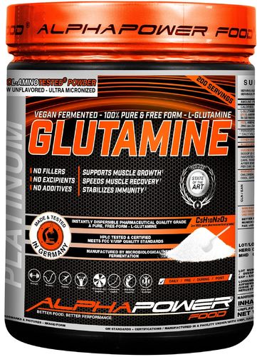 ALPHAPOWER FOOD: 100% Pure L-Glutamine 1000 g can